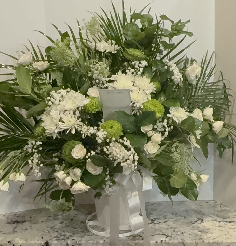 white sympathy stand