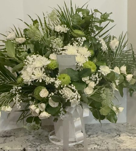 white sympathy stand